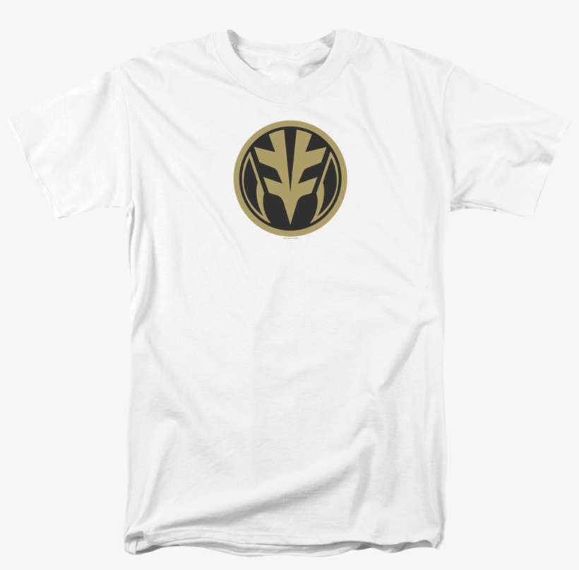 White Ranger Power Coin Mighty Morphin Power Rangers - Seas The Day Mens Shirt, transparent png download