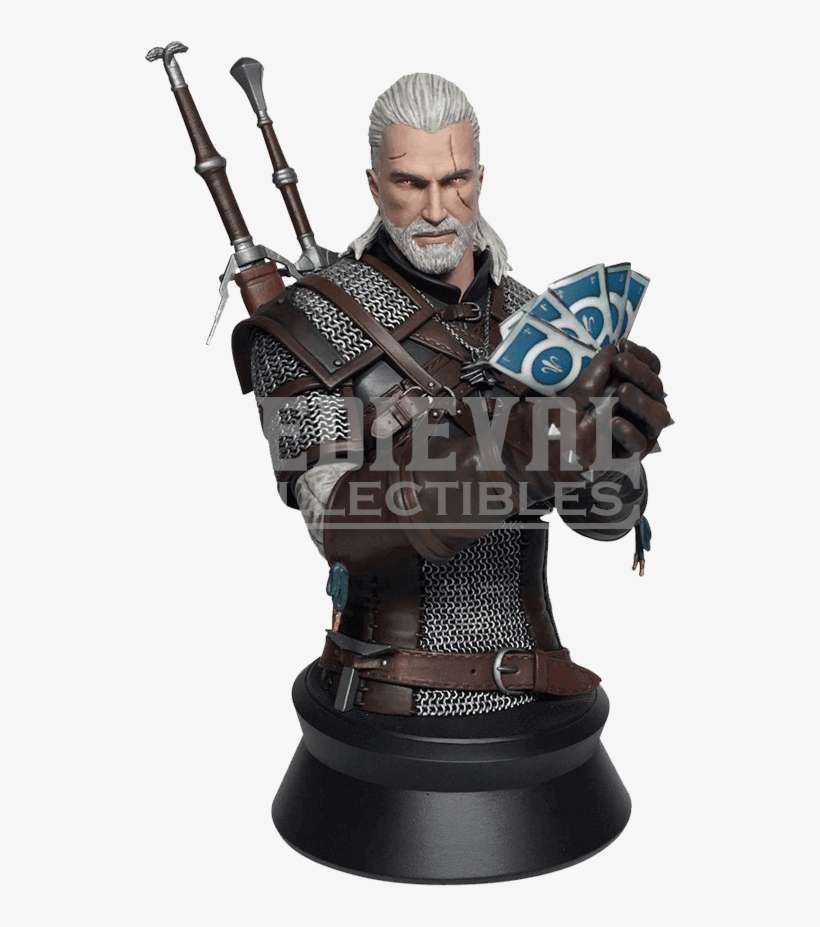 The Witcher 3 Wild Hunt Geralt Playing Gwent Bust - Geralt Witcher, transparent png download
