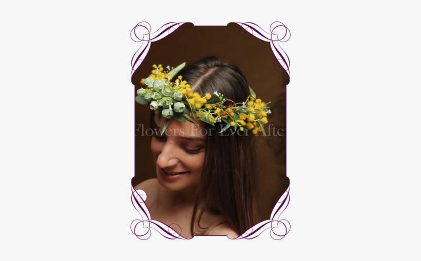 Silk Artificial Wattle Flower Crown Halo - Corsage, transparent png download