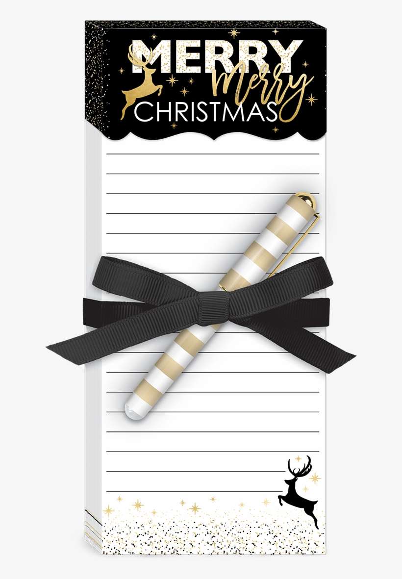 Black White Confetti Christmas Magnetic List Pad With - Winter Glitz Large Bag With Gift Tags, transparent png download