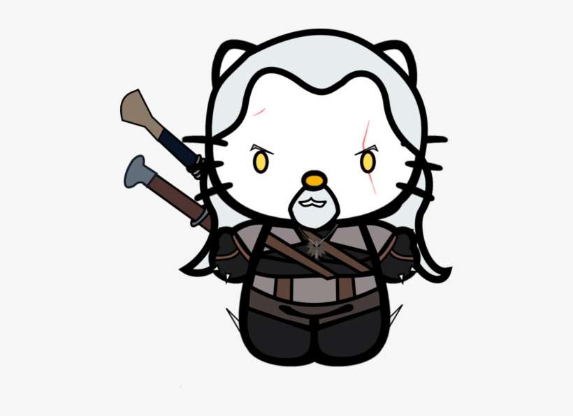 Hello Geralt Hello Kitty And The Witcher Crossover - The Witcher, transparent png download