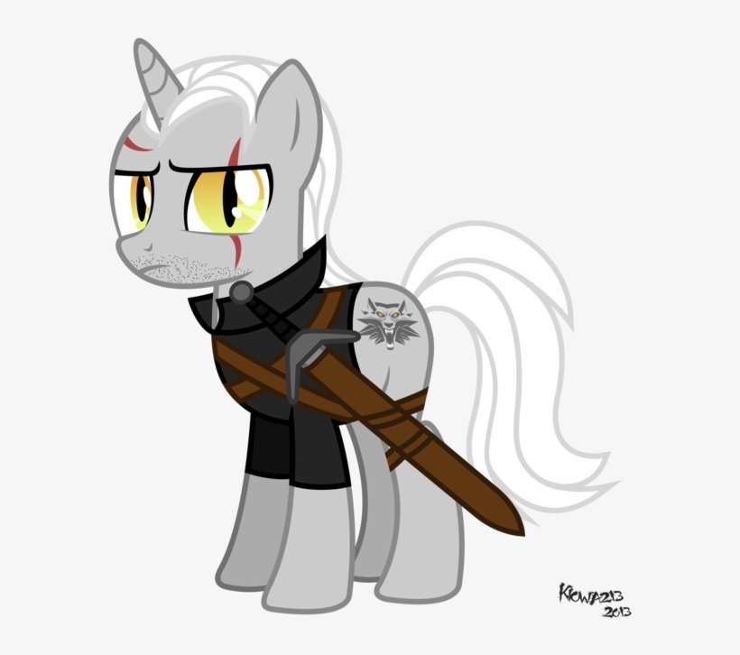 Kiowa213, Beard, Clothes, Crossover, Geralt Of Rivia, - Geralt Of Rivia Pony, transparent png download
