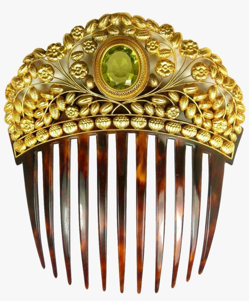 Stunning Natural Material And Gold Tiara Comb With - Hawksbill Sea Turtle, transparent png download