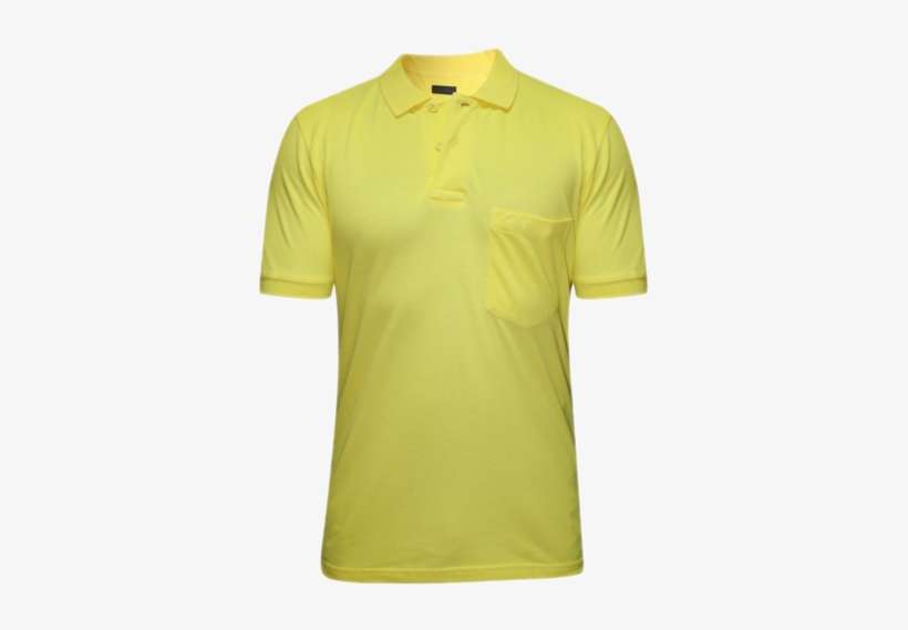 Collar Pocket T-shirt - Yellow Polo T Shirts With Pocket, transparent png download