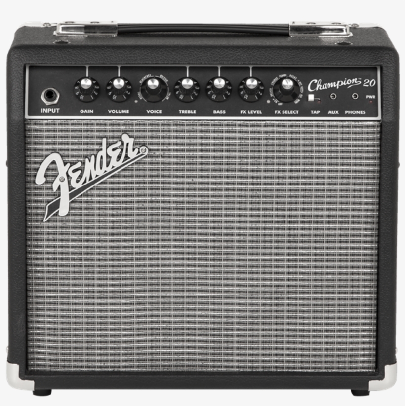 Fender Model Champion 20 , 20 Watt 1 X 8" Speaker Black - Fender Champion 20 Guitar Amp Combo With Effects, transparent png download