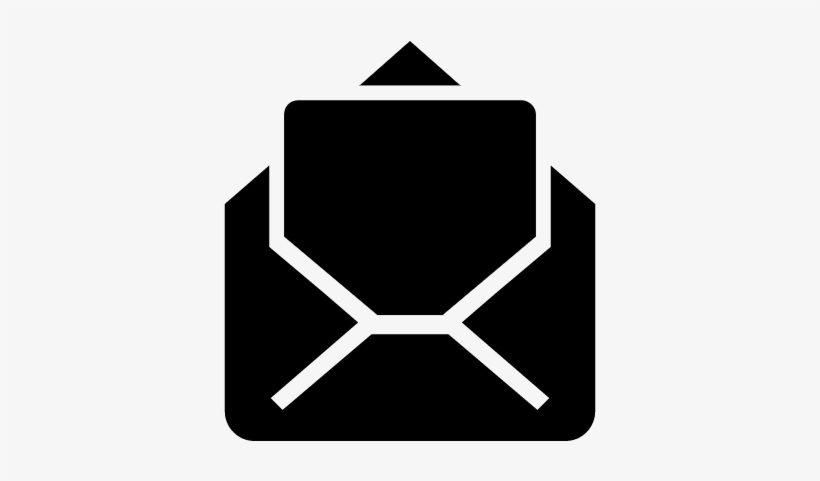 Opened Email Back Black Envelope With Letter Paper - Sobre De Carta Negro, transparent png download