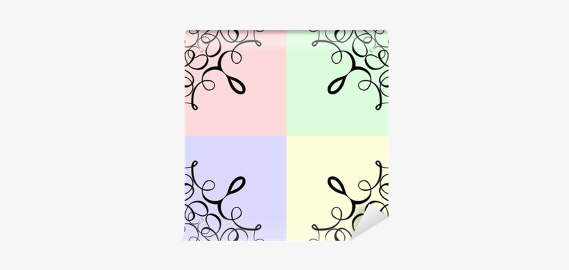 Colorful Scroll Frame Background Wall Mural • Pixers® - Canvas, transparent png download