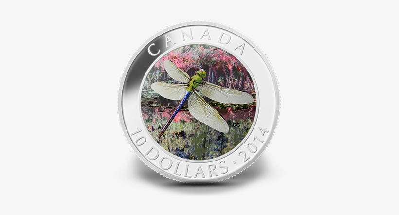 Fine Silver Hologram Coin - 2014 Fine Silver 10 Dollar Coin - Green Darner Dragonfly, transparent png download