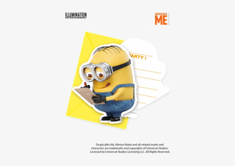 Minions Party Invitations Larger Photo - Minions Invitation Cards And Envelope 6 Pieces, transparent png download
