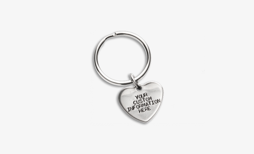 Stainless Steel Small Heart Shape Key Id Tag - Keychain, transparent png download