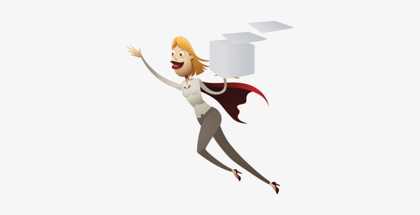 Character Flying With Paper Stack - Auckland, transparent png download