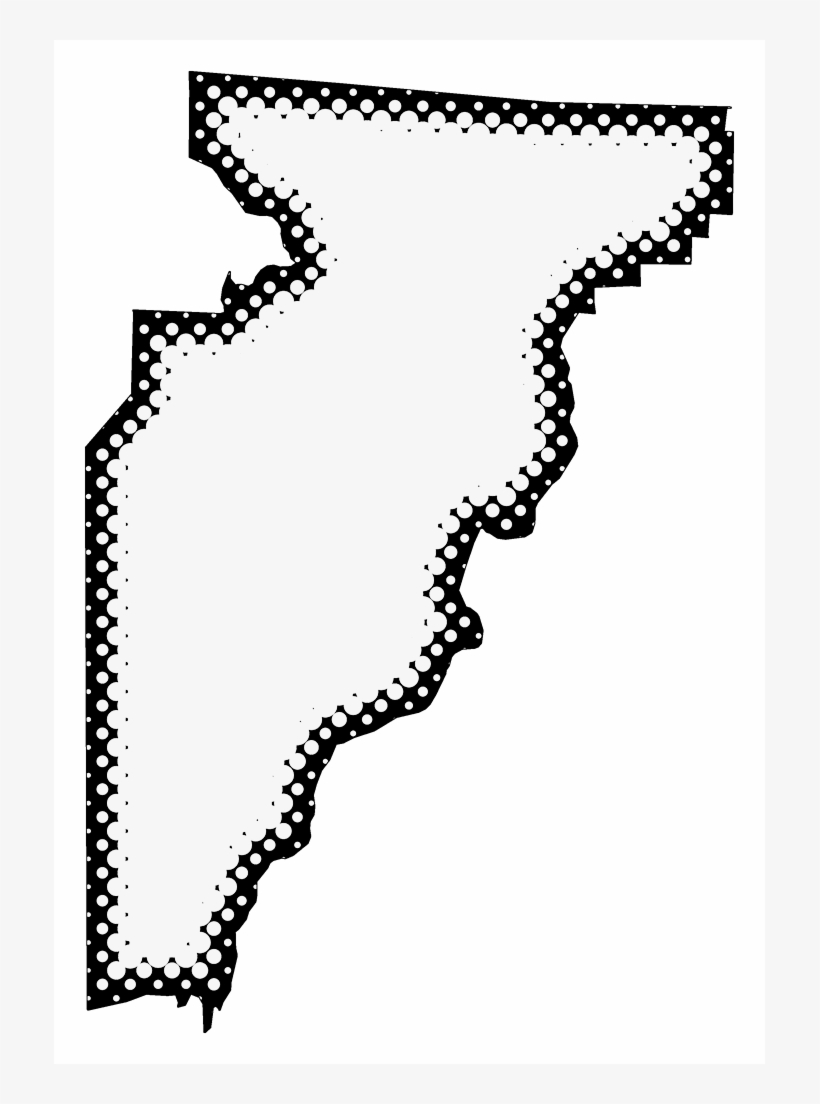 A Map Of Jefferson With Dots Reversed Out Of A Black - Black-and-white, transparent png download