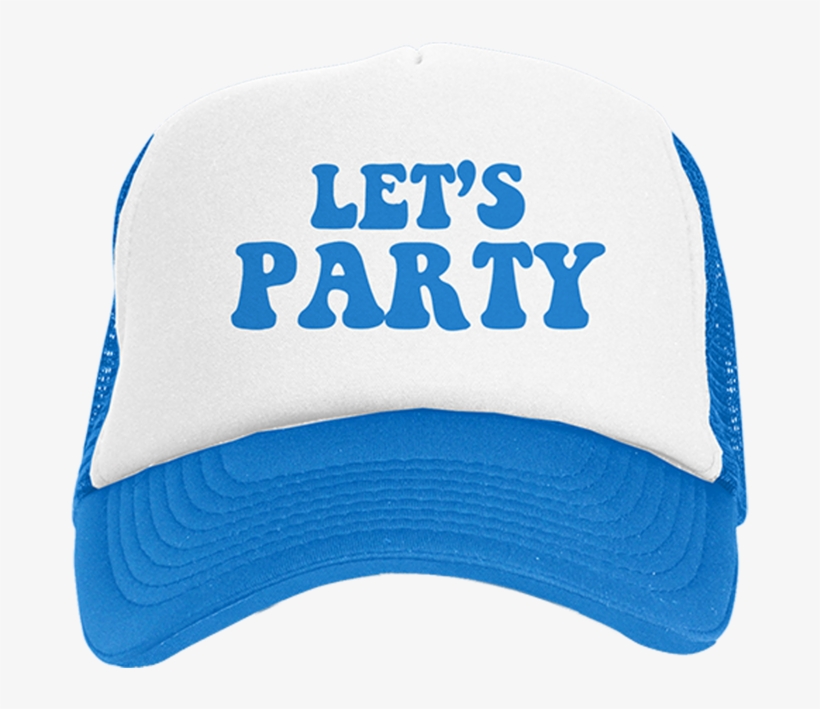 Let's Party Blue And White Trucker Hat - White And Blue Cap Png, transparent png download