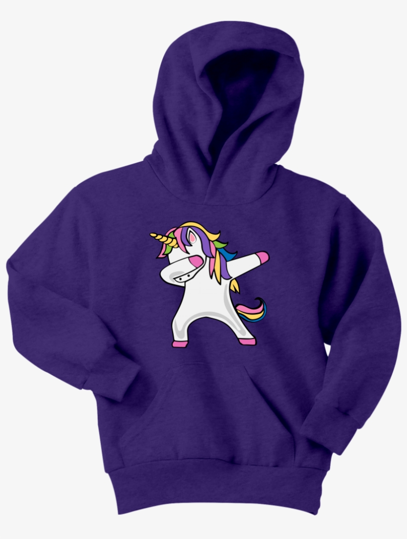 Dabbing Unicorn Kids Hoodie Sweatshirt - Shirt, transparent png download