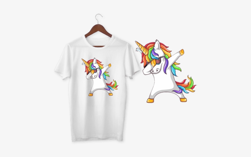 Camiseta Dabbing Unicorn - T-shirt, transparent png download