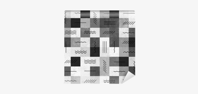 Retro Monochrome Vintage Seamless Pattern With Lines - Vintage, transparent png download