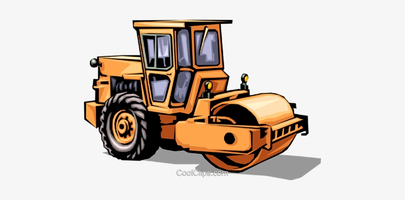 Steam Roller Royalty Free Vector Clip Art Illustration - Steam Roller Construction Vehicle, transparent png download