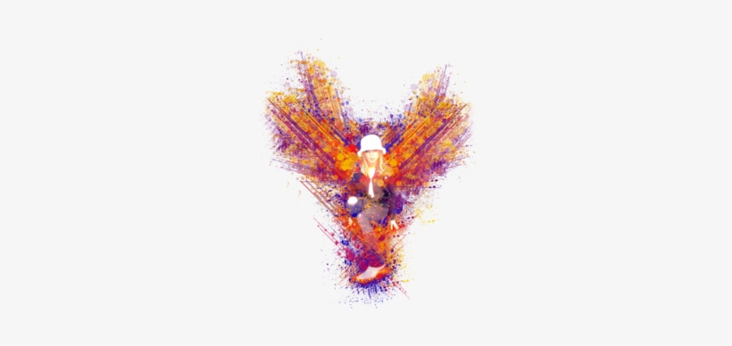 Colourful Grunge Angel - Illustration, transparent png download