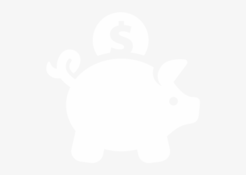 No Costs, Direct Profit - Piggy Bank Icon White, transparent png download