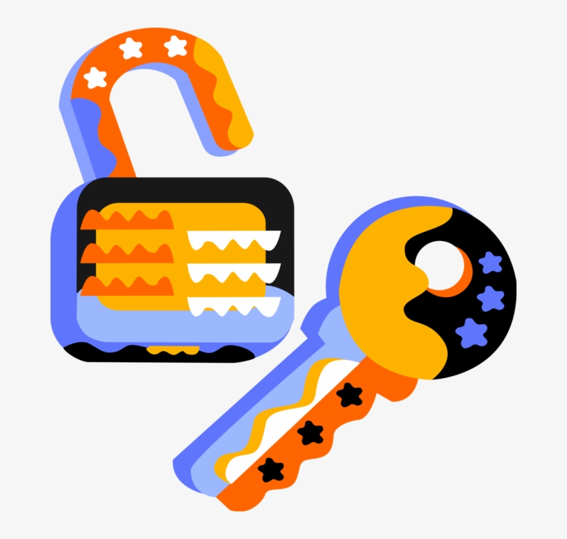 Vector Illustration Of Security Key And Padlock Lock, transparent png download