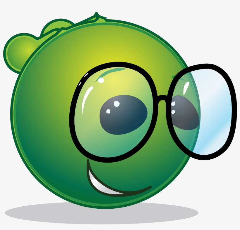 File Smiley Green Alien Nerdy Svg - Alien Smiley, transparent png download