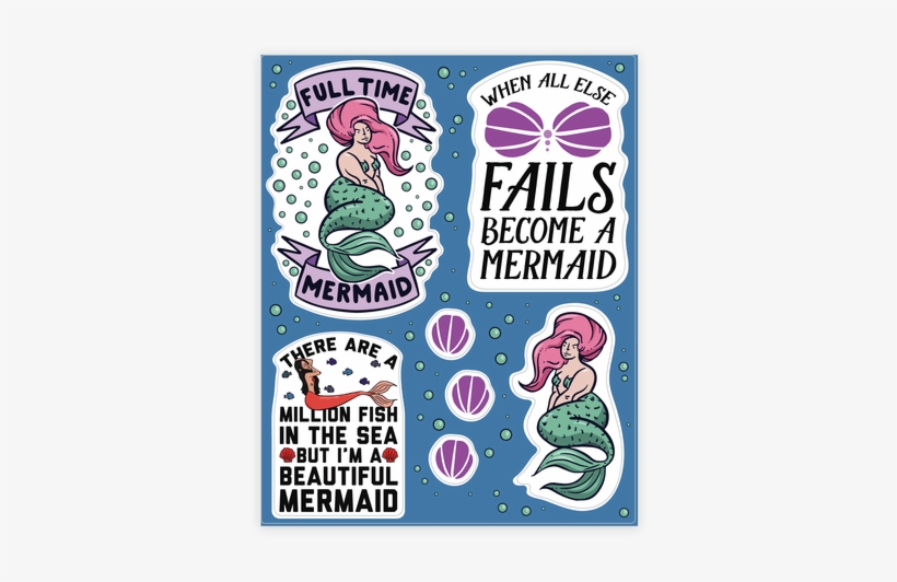 I Want To Be A Mermaid - Mermaid Stickers, transparent png download