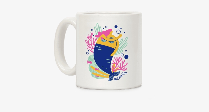 Mergical Mermaid - Cape Shore Coastal Tropical Mermaid Coffee Latte Mug, transparent png download