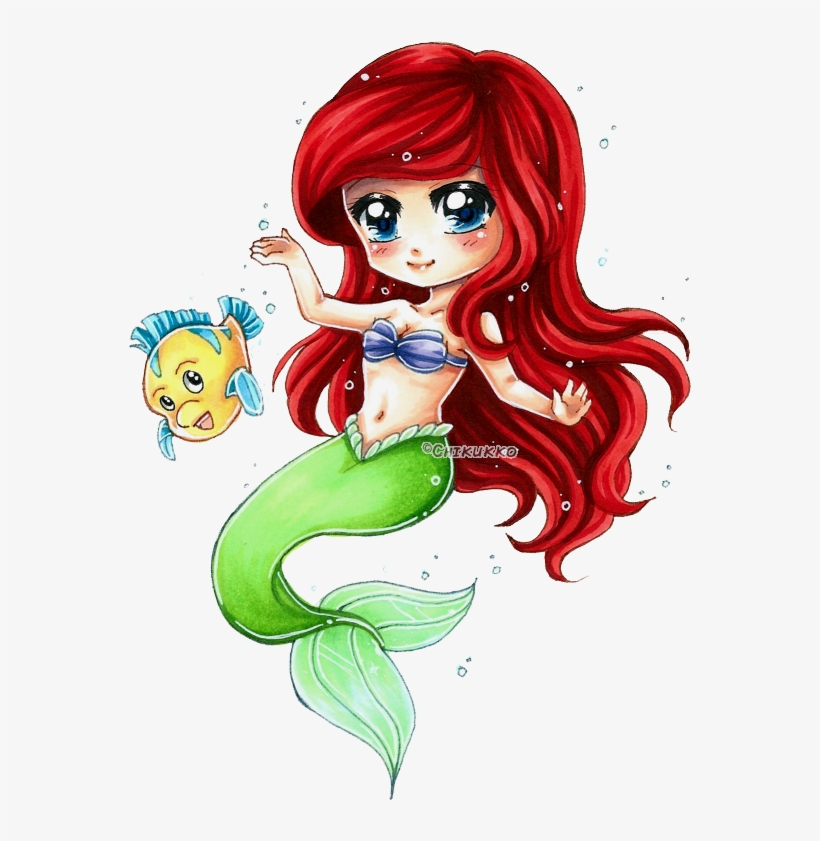 Report Abuse - Red Chibi Mermaid, transparent png download