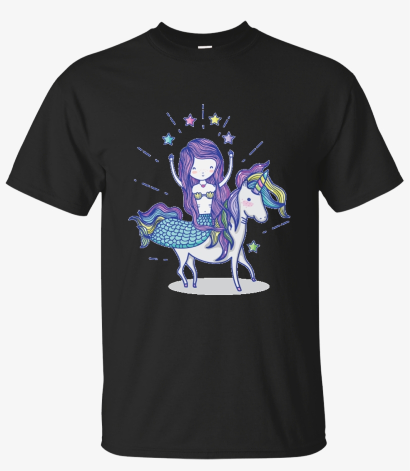 Mermaid Queen Riding Her Unicorn T-shirt - Fist Full Of Dollars T Shirt, transparent png download