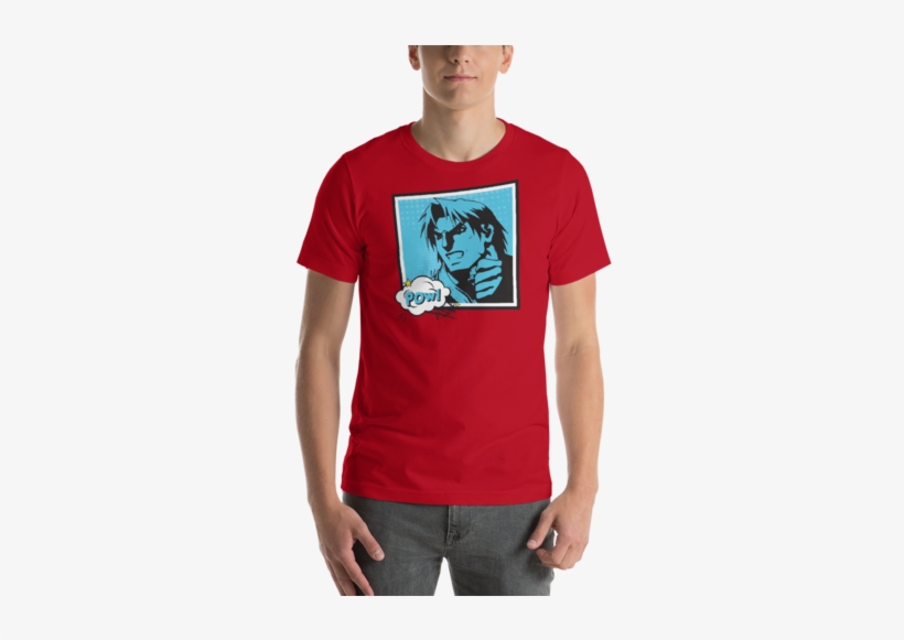 Street Fighter Ken Novelty Short Sleeve Unisex T Shirt - T-shirt, transparent png download