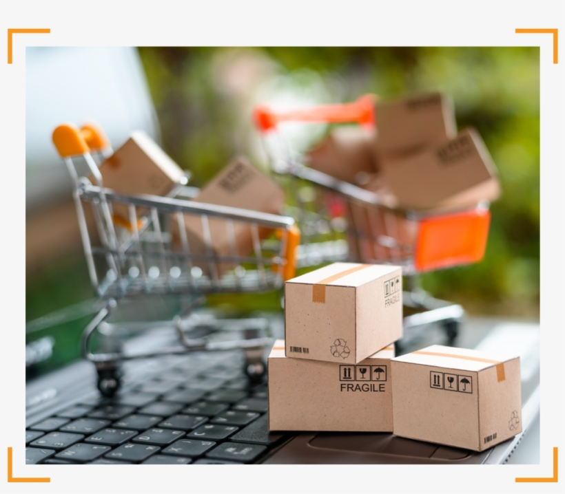 Miniatures Of 2 Push Carts And Boxes Placed On Top - E-commerce, transparent png download