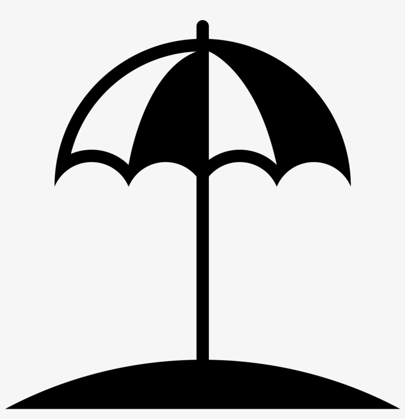 Simpleicons Places Beach Umbrella For Protection From - Beach Umbrella Icon Vector, transparent png download