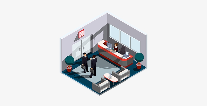 Vector 3d Isometric Illustration Interior Of Reception, - Corporate Gifts Quotes, transparent png download