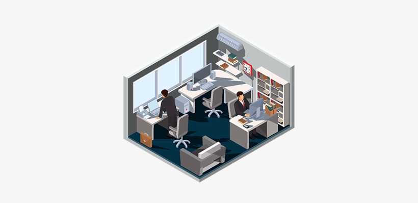 Vector 3d Isometric Illustration Interior Office Room, - Vector 3d Isometric, transparent png download