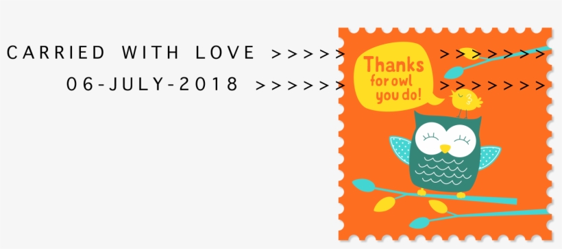 A Stamp Reading Carried With Love - Postage Stamp, transparent png download