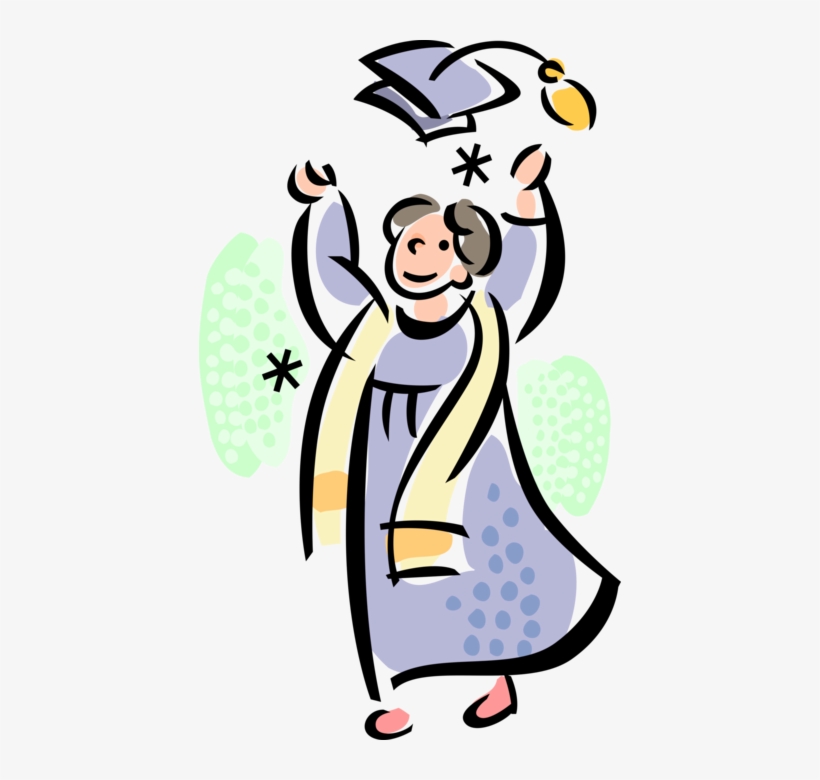 Vector Illustration Of High School, College And University - Graduation Ceremony, transparent png download