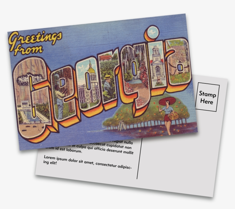 Home / Printing / Postcards & Mailings / 4″ X 6″ Postcards - Eurographics Greetings From Georgia Multi, transparent png download