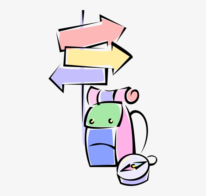 Vector Illustration Of Signpost Direction Arrows With - Illustration, transparent png download