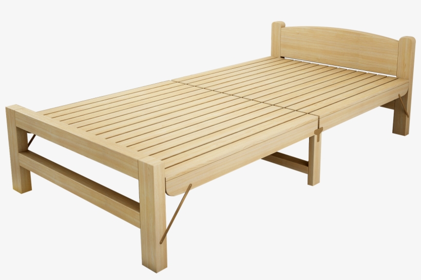 Folding Bed Single Bed Adult Simple Solid Wood Bed - Bed, transparent png download