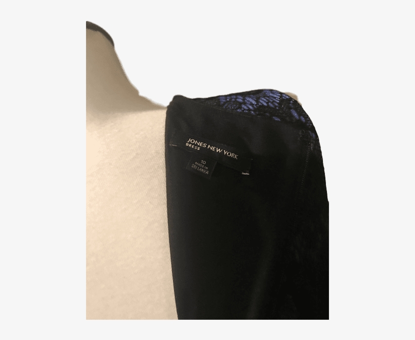 Jones New York Blue With Black Lace Overlay - Leather, transparent png download