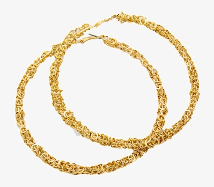 Double Link Chain Hoop Earring - Earring, transparent png download