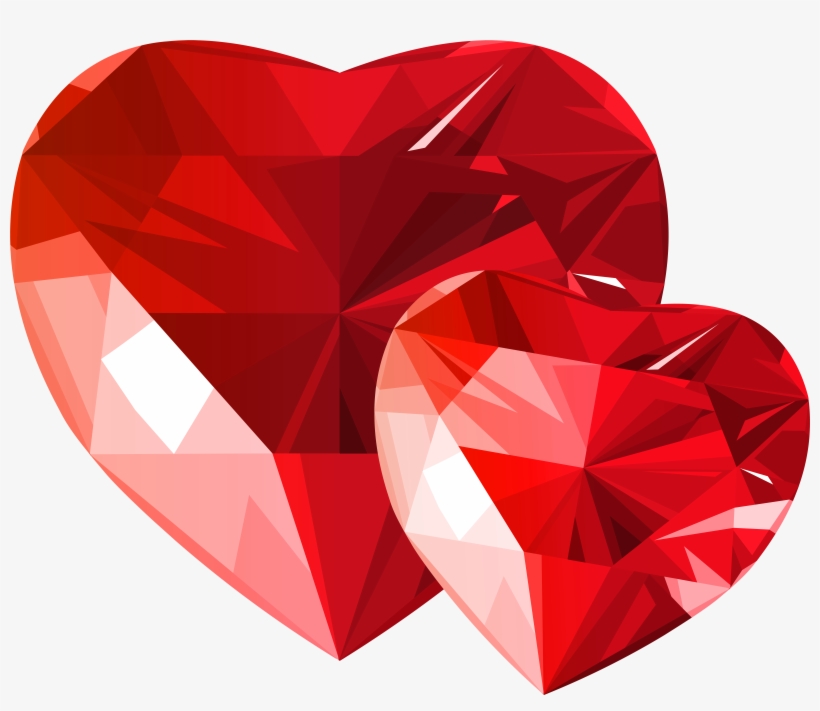Diamond Hearts Red Transparent Png Clip Art, transparent png download