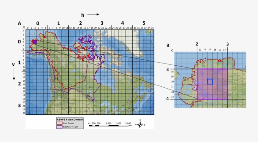 Figure 2 A) The Location Of Sample Tile Bh002v003 (in - Map, transparent png download