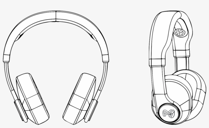 Line Drawing 10 - White Headphones Png Drawing, transparent png download