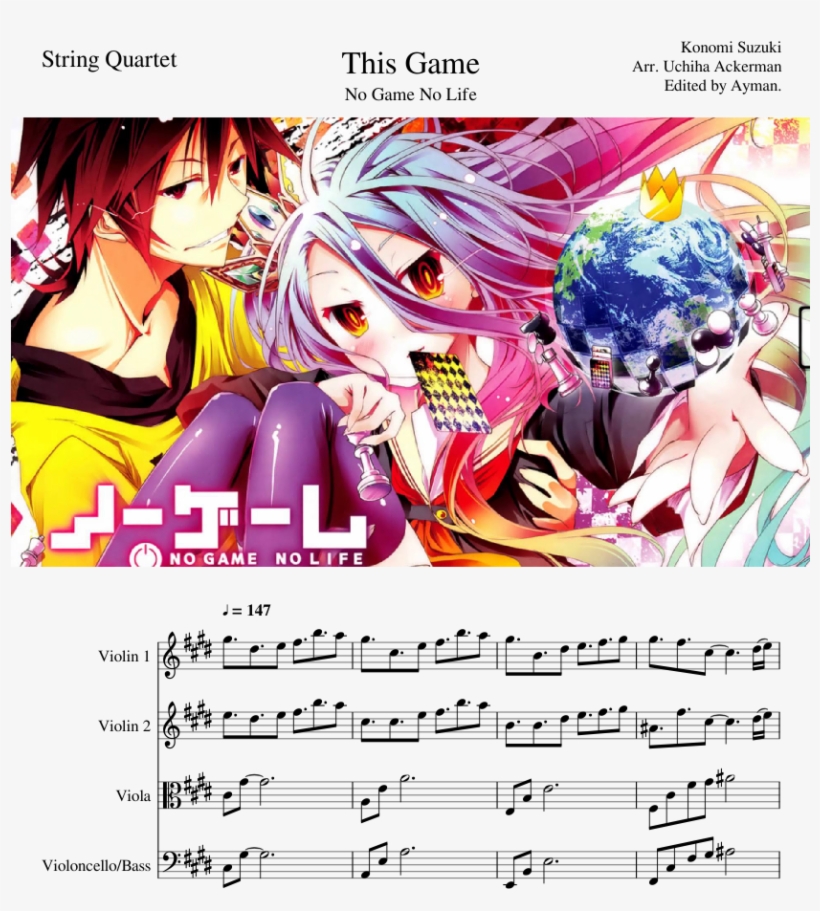 This Game Sheet Music Composed By Konomi Suzuki Arr - No Game No Life What I Expected, transparent png download