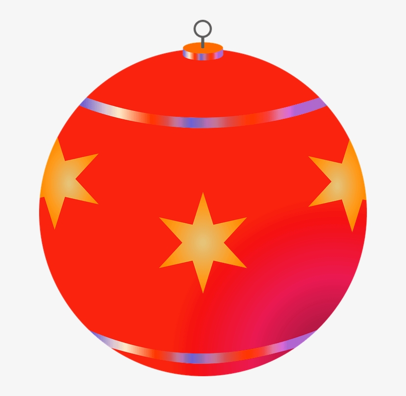 Red Christmas Tree Bauble Transparent Background Christmas - Christmas Ornament, transparent png download
