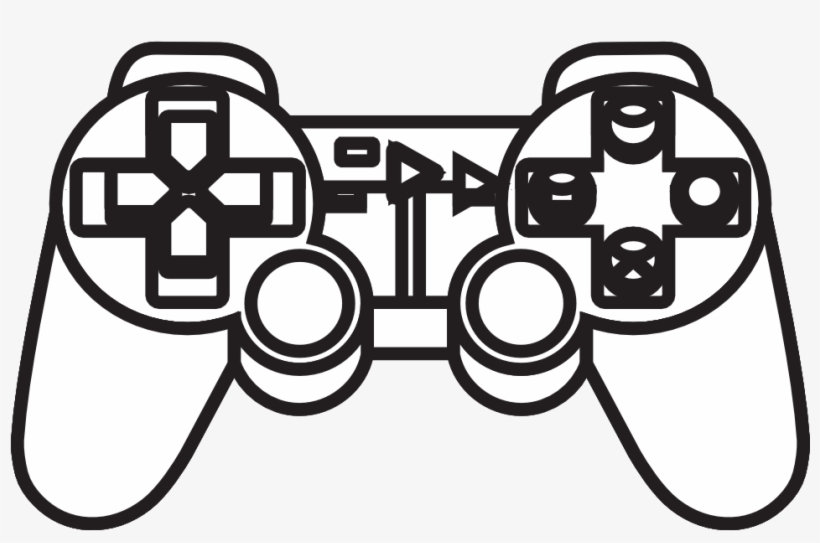 Drawn Controller Black And White - Playstation Controller Black And White, transparent png download