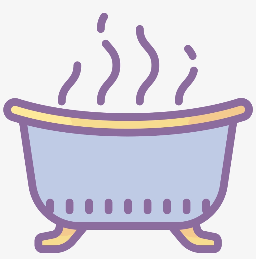 The Icon Is A Depiction Of A Bathtub Filled With Hot - Bathtub, transparent png download