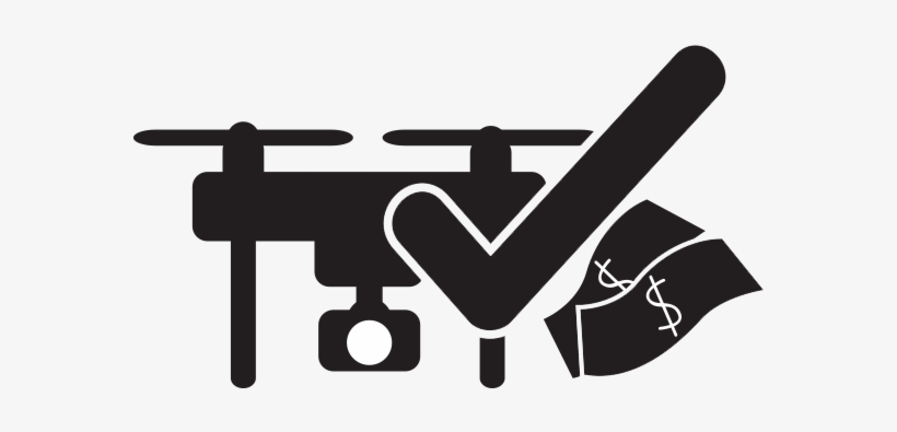 Drone Icon Design Free Paid Money Earn Commerical Advert - Unmanned Aerial Vehicle, transparent png download