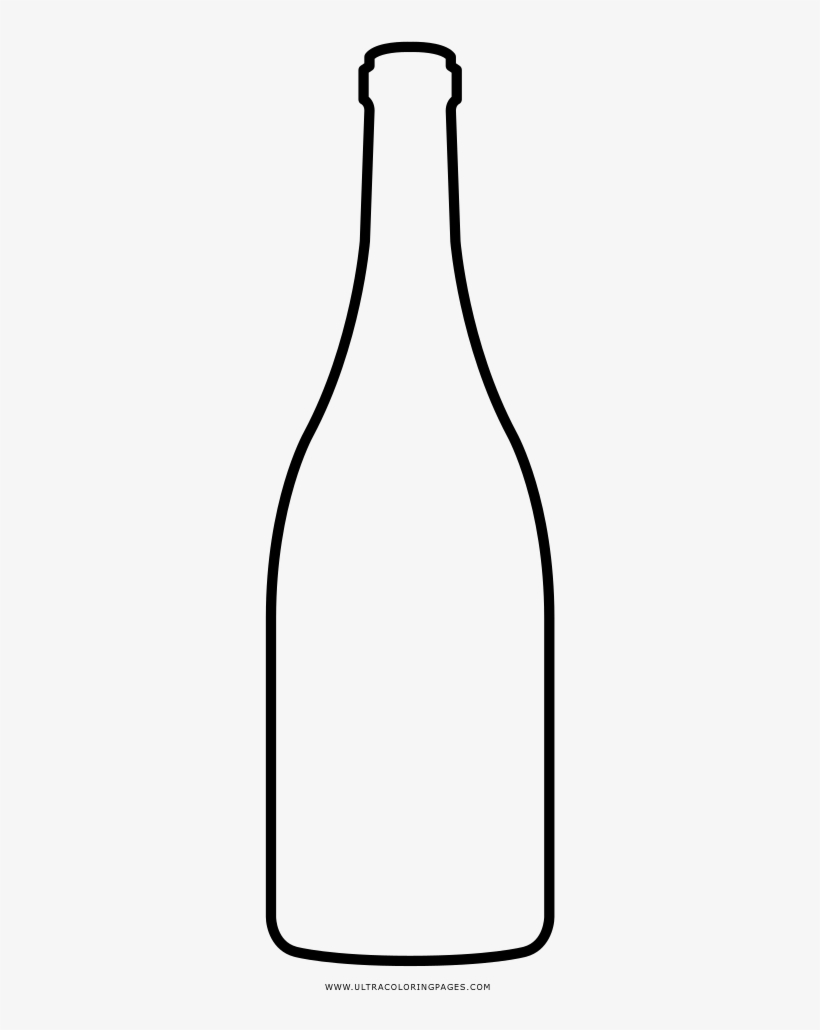 Dibujo De Botella De Vino Para Colorear - Glass Bottle, transparent png download